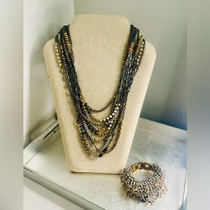 Stella & Dot Vintage Statement Necklace and Bracelet